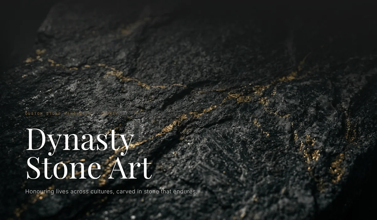 Dynasty Stone Art website redesign — black granite memorial craftsmanship