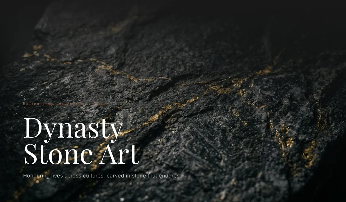Black granite stone with gold veining — Dynasty Stone Art craftsmanship
